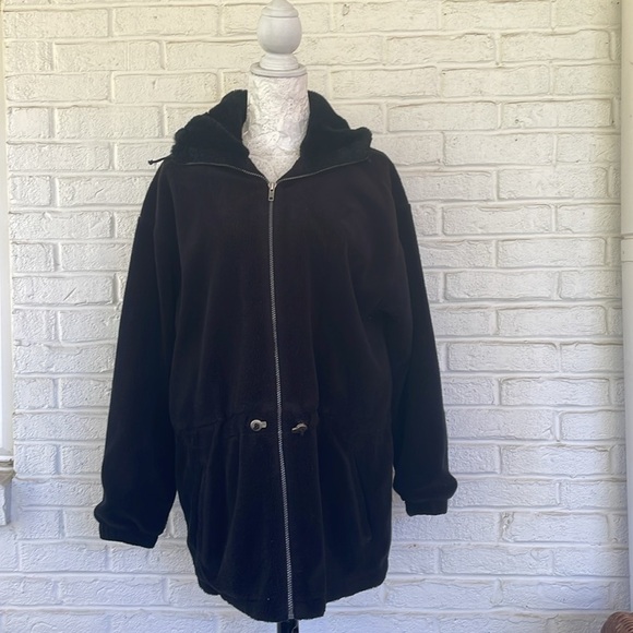 NILS Resort Wear Cozy Black Plush Teddy  Coat - Picture 9 of 12